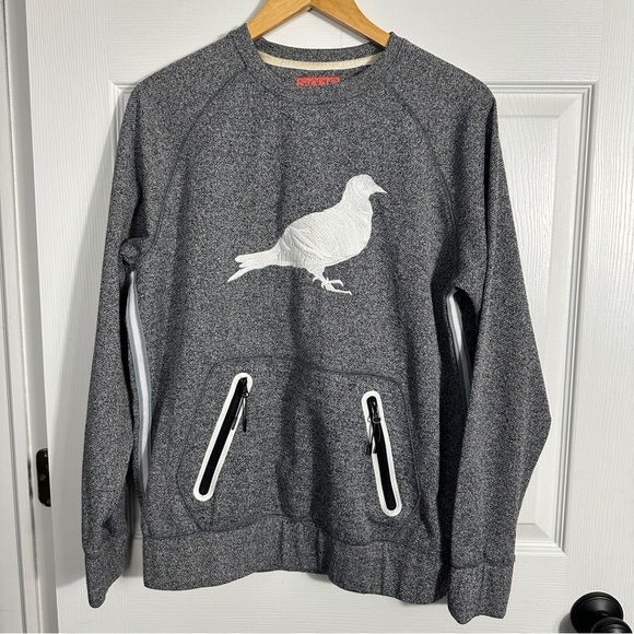 STAPLE embroidered pigeon crewneck sweatshirt, zip pockets, streetwear, Sm. - Picture 1 of 11